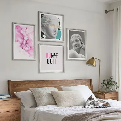 Abstrakt akvarelskulptur billedvæg til ophæng over sofaen