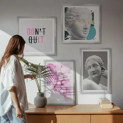 Abstrakt akvarelskulptur billedvæg til ophæng over sofaen