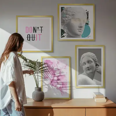 Abstrakt akvarelskulptur billedvæg til ophæng over sofaen