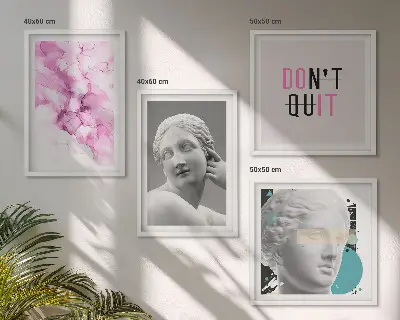 Abstrakt akvarelskulptur billedvæg til ophæng over sofaen