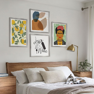 Billedsæt med ramme Citroner og vinportræt af Frida