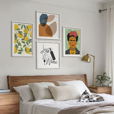Billedsæt med ramme Citroner og vinportræt af Frida