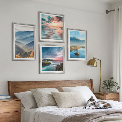 Billedvæg over sofa Bjerglandskaber vandfald