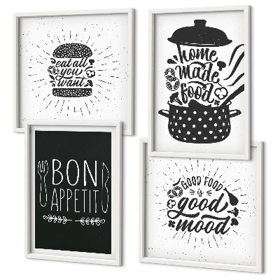 Billedsæt med ramme Grafik mad kulinariske slogans