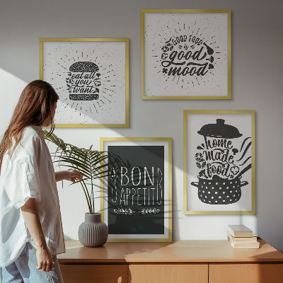 Billedsæt med ramme Grafik mad kulinariske slogans