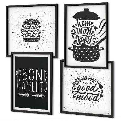 Billedsæt med ramme Grafik mad kulinariske slogans