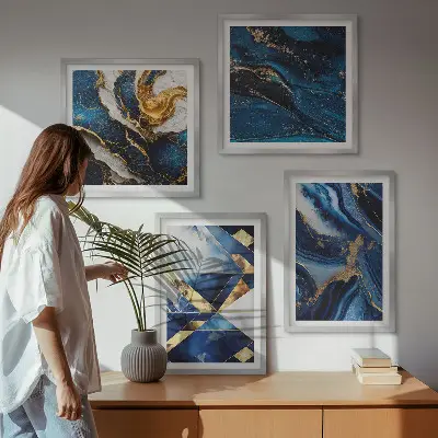 Abstrakte elegante mønstre billedsæt med ramme