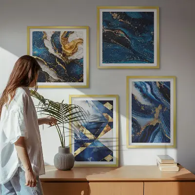 Abstrakte elegante mønstre billedsæt med ramme