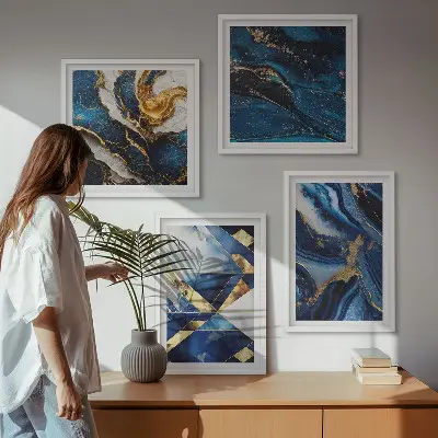 Abstrakte elegante mønstre billedsæt med ramme