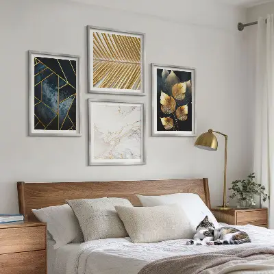 Moderne plantemønstre billedsæt med ramme