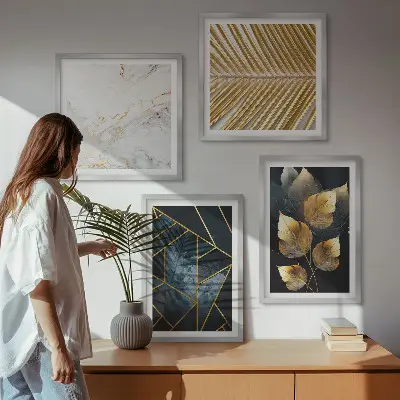 Moderne plantemønstre billedsæt med ramme