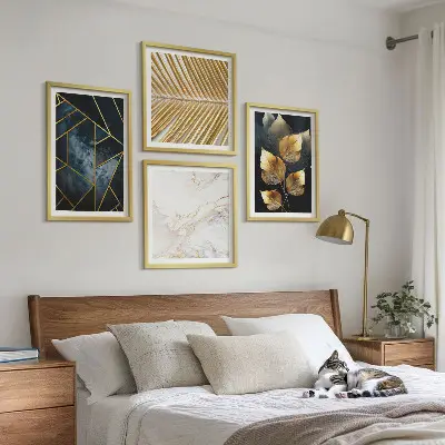Moderne plantemønstre billedsæt med ramme