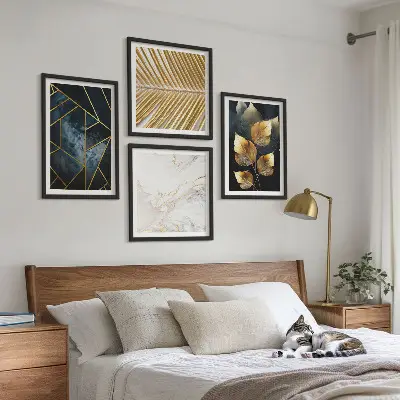 Moderne plantemønstre billedsæt med ramme