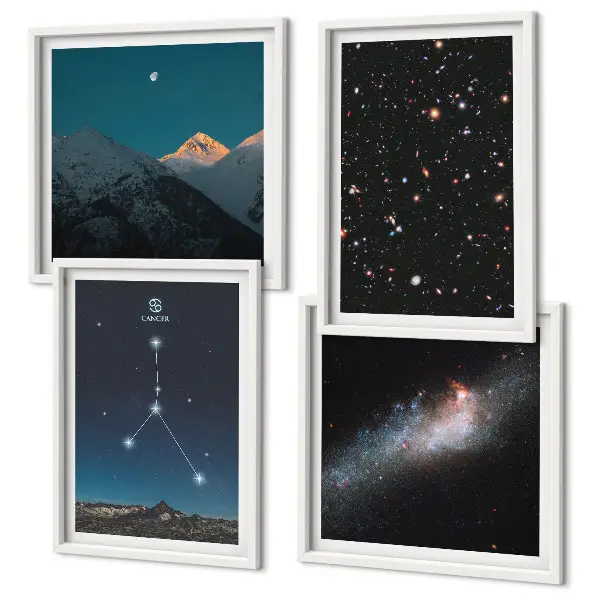 Billedvæg med rumgalakse: Krebsen plakat til at hænge over sofaen