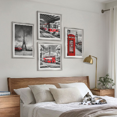 Billedsæt med ramme Ikoniske byer London Paris jernbane