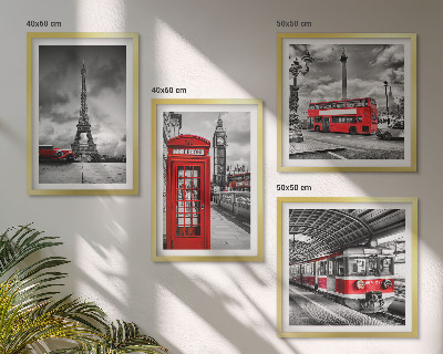 Billedsæt med ramme Ikoniske byer London Paris jernbane