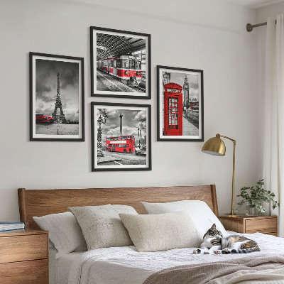Billedsæt med ramme Ikoniske byer London Paris jernbane
