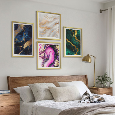 Billedvæg over sofa Abstrakt marmor med maling