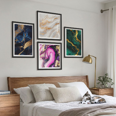 Billedvæg over sofa Abstrakt marmor med maling