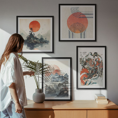 Billedsæt med ramme Asiatiske landskaber i Japan