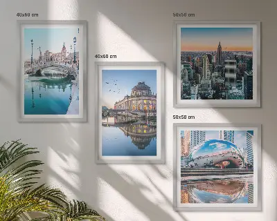 Arkitektur af byer på vandet billedvæg til over sofaen