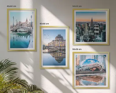 Arkitektur af byer på vandet billedvæg til over sofaen