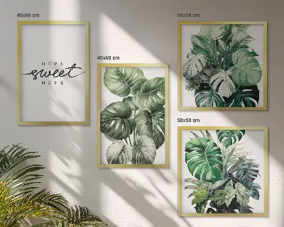 Søde hjem grønne planter billedvæg til over sofaen