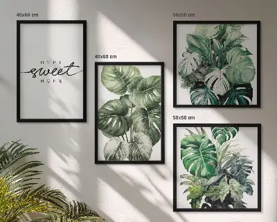 Søde hjem grønne planter billedvæg til over sofaen