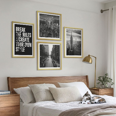 Billedvæg over sofa Inspiration til byens gader i sort og hvid