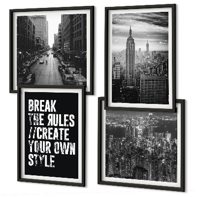 Billedvæg over sofa Inspiration til byens gader i sort og hvid