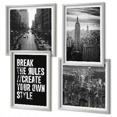 Billedvæg over sofa Inspiration til byens gader i sort og hvid