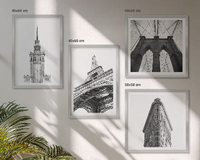 Billedsæt med ramme Arkitektur i sort og hvid minimalisme