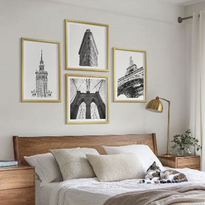 Billedsæt med ramme Arkitektur i sort og hvid minimalisme