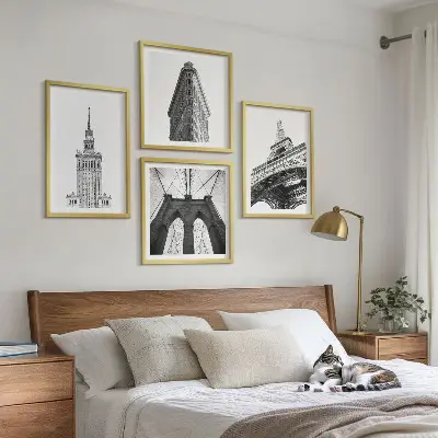 Arkitektur i sort og hvid minimalisme billedsæt med ramme