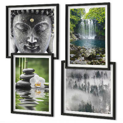 Billedvæg over sofa Harmoni af natursten vand Buddha