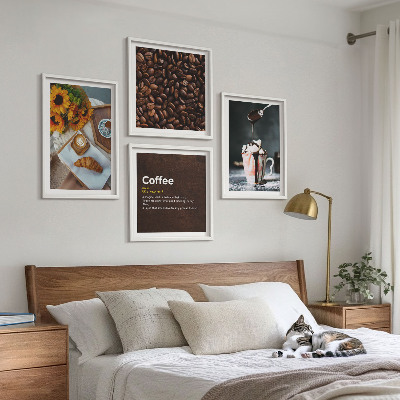 Billedvæg over sofa Italienske morgenmadskaffebønner