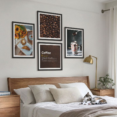 Billedvæg over sofa Italienske morgenmadskaffebønner