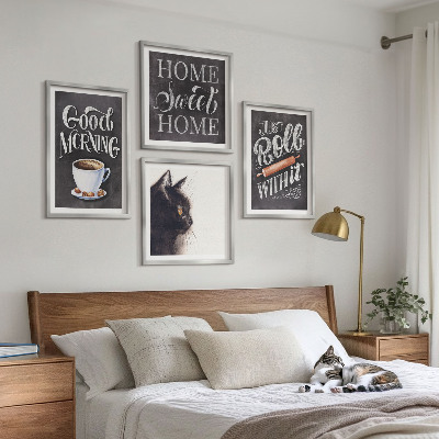 Billedvæg over sofa Hjemmekøkkentemaer kat