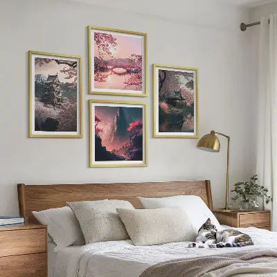 Fantasilandskaber i Japan billedvæg til over sofaen