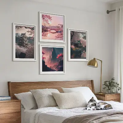 Fantasilandskaber i Japan billedvæg til over sofaen