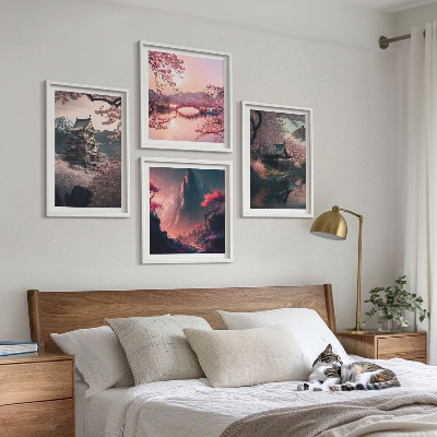 Billedvæg over sofa Fantasilandskaber i Japan