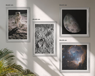 Billedsæt med ramme Astronaut Månespor foto