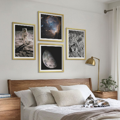 Billedsæt med ramme Astronaut Månespor foto