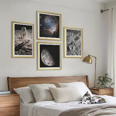 Astronaut Månespor fotokunst med ramme