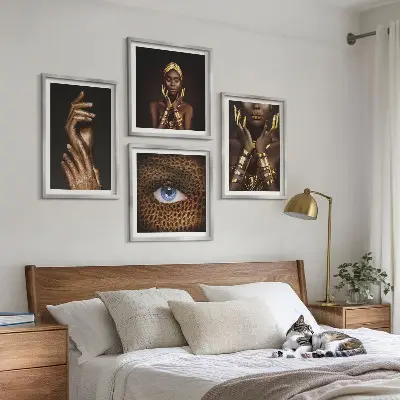 Kunstneriske portrætter af kvinder billedvæg til ophæng over sofa