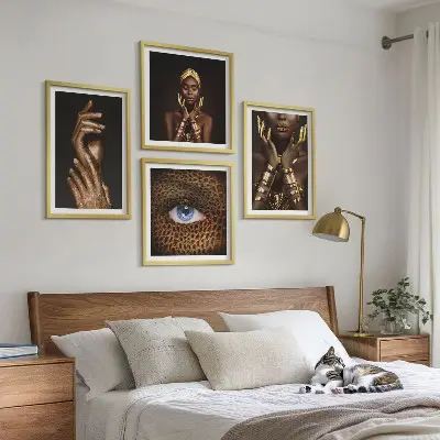 Kunstneriske portrætter af kvinder billedvæg til ophæng over sofa