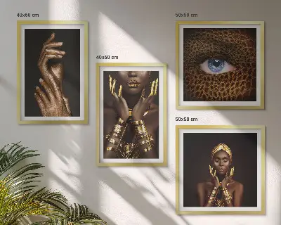 Kunstneriske portrætter af kvinder billedvæg til ophæng over sofa