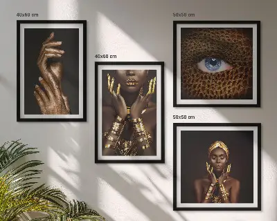 Kunstneriske portrætter af kvinder billedvæg til ophæng over sofa