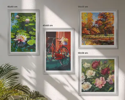 Åkander, cykelblomster billedsæt med ramme