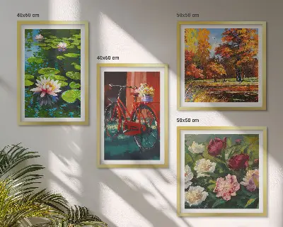 Åkander, cykelblomster billedsæt med ramme